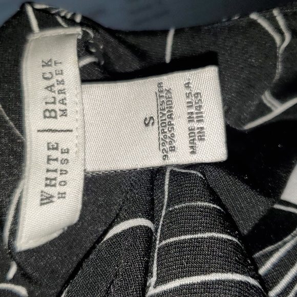 White House Black Market Sleevless Black & White Top Polyester Spandex Small - Picture 4 of 5